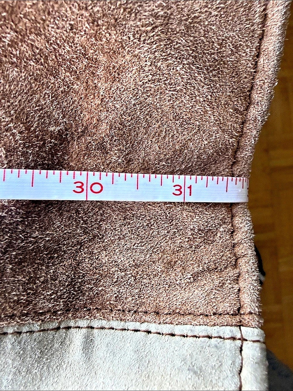 Vintage Express Patchwork Suede Leather Cow Print Coat Y2K Western Boho Size Med - Picture 10 of 11